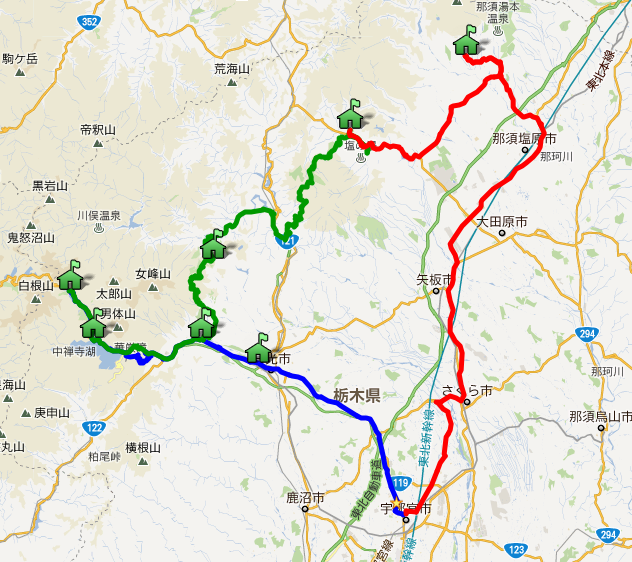 ひばらさんの栃木探訪-地図